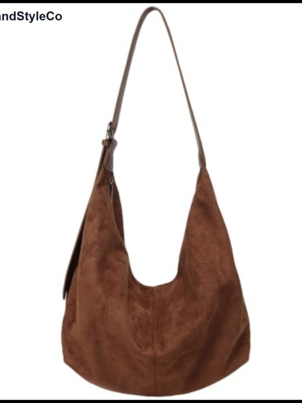 Slouchy Faux Suede Hobo Bag Women Adjustable Crossbody Shoulder Purse